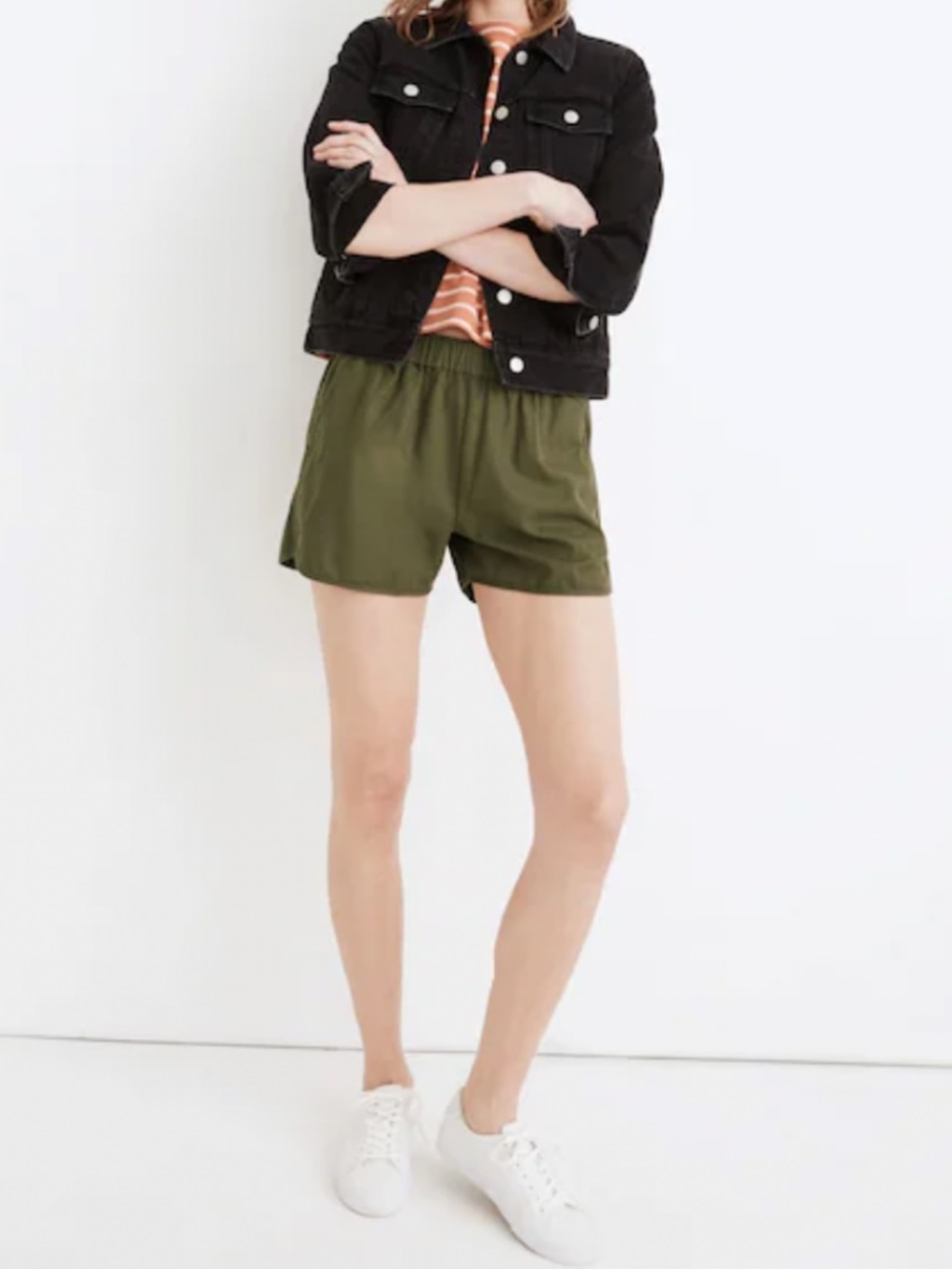 Madewell pull on track shorties